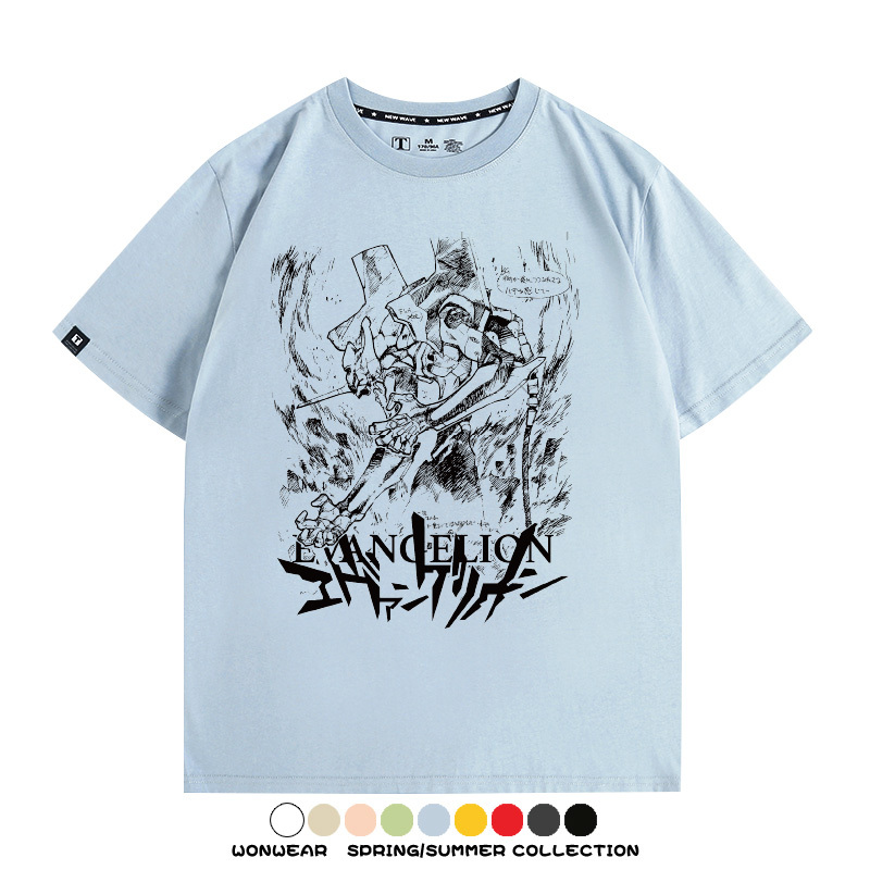 新世紀福音戰士EVA動漫周邊短袖T恤衫夏季男士純棉潮流二次元寬鬆