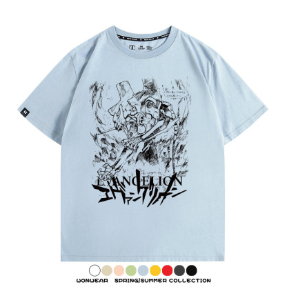 新世紀福音戰士EVA動漫周邊短袖T恤衫夏季男士純棉潮流二次元寬鬆