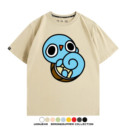 精靈寶可夢小火龍傑尼龜 親子情侶裝寬鬆短袖T