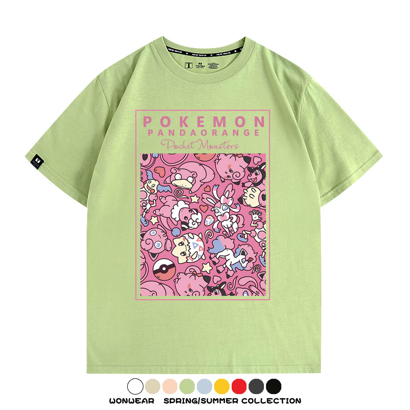 寶可夢遊戲任天堂T恤周邊胖丁呆呆獸潮流學生純棉短袖夏季男百搭
