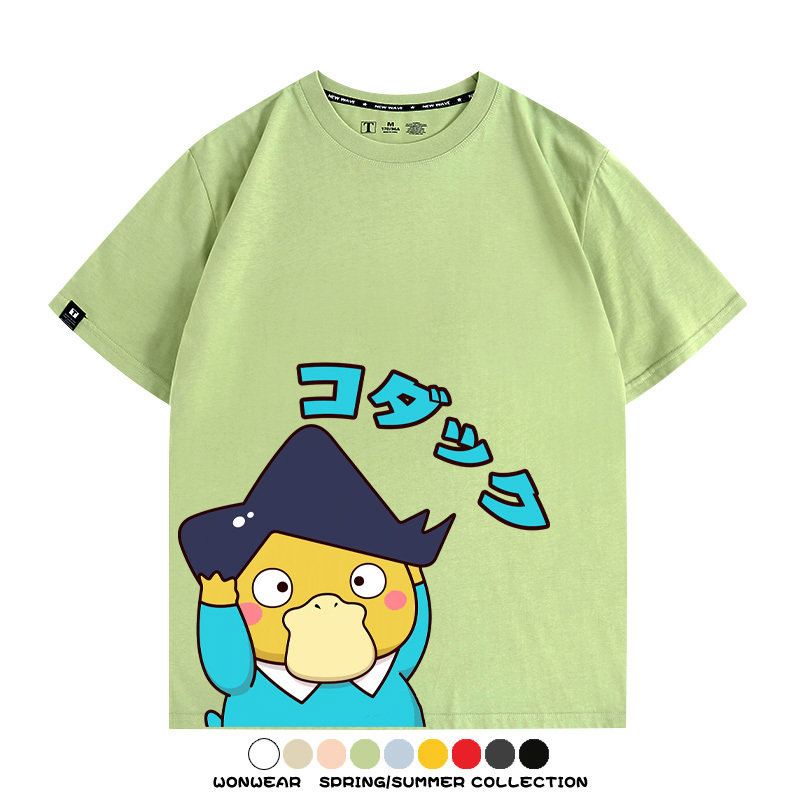 可達鴨cos蠟筆小新純棉t恤衫聯名卡通情侶裝周邊休閑短袖上衣服男