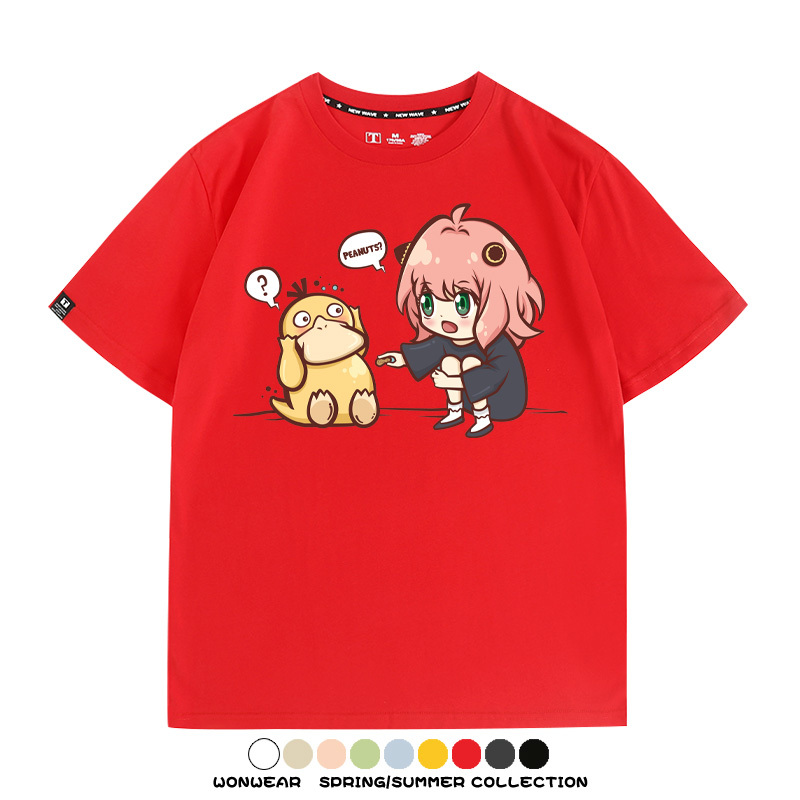 間諜家家酒安妮亞x寶可夢可達鴨 親子情侶裝寬鬆短袖T