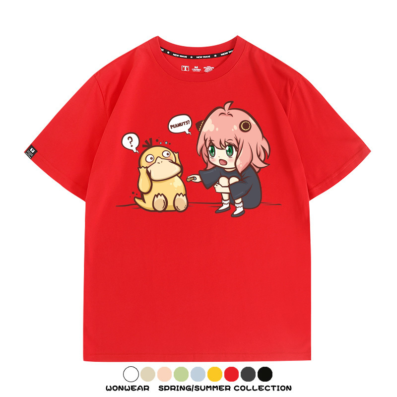 間諜家家酒安妮亞x寶可夢可達鴨 親子情侶裝寬鬆短袖T