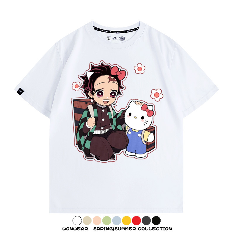 鬼滅之刃聯名三麗鷗 親子情侶裝寬鬆短袖T