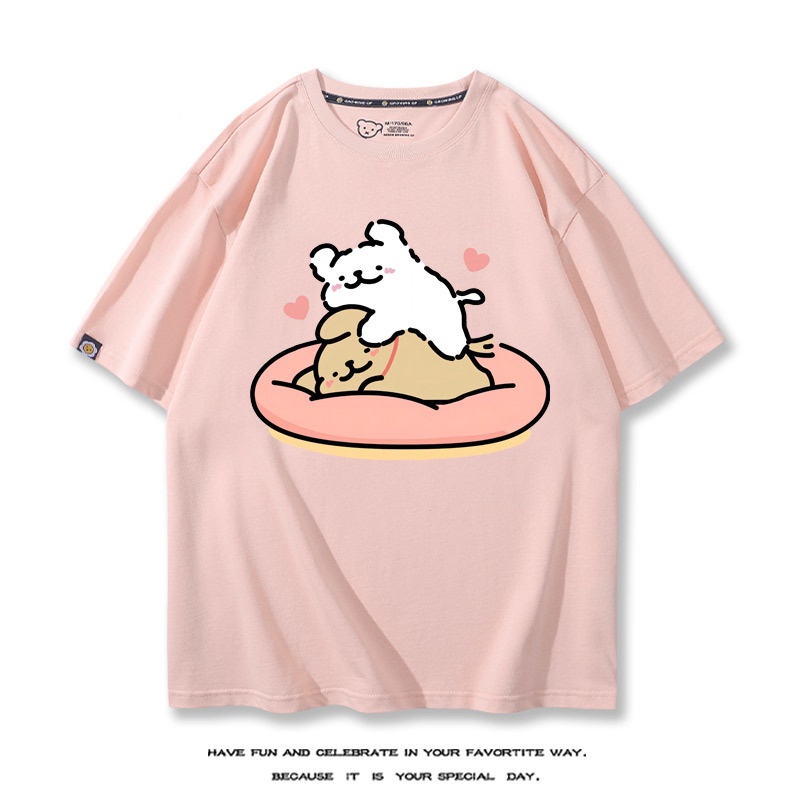 線條小狗 2024親子情侶男女同款 T恤