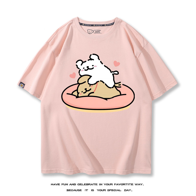 線條小狗 2024親子情侶男女同款 T恤