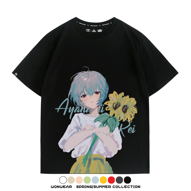 EVA綾波麗福音戰士聯名 親子情侶裝寬鬆短袖T