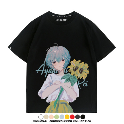 EVA綾波麗福音戰士聯名 親子情侶裝寬鬆短袖T