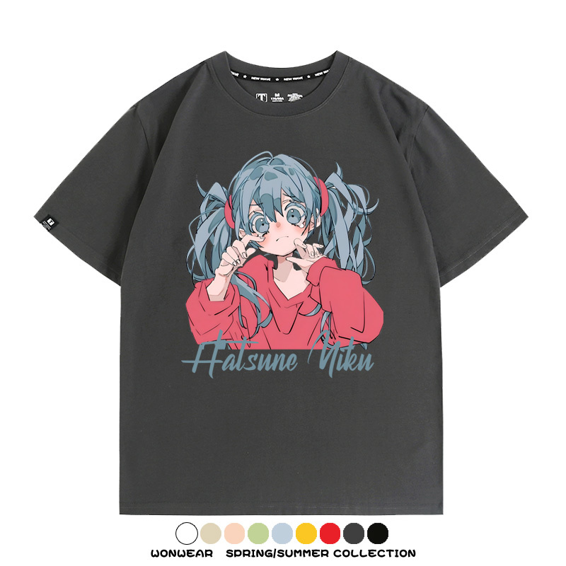 初音未來二次元卡通短袖miku日系街潮印花T恤衫夏季寬鬆時尚百搭