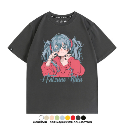 初音未來二次元卡通短袖miku日系街潮印花T恤衫夏季寬鬆時尚百搭