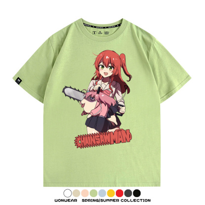 孤獨搖滾後藤一里聯名啵奇塔鏈鋸人 親子情侶寬鬆短袖T