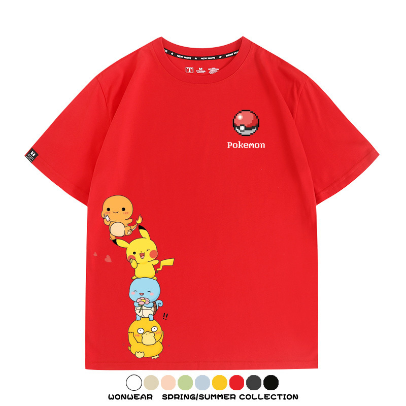 精靈寶可夢像素可愛 親子情侶裝寬鬆短袖T