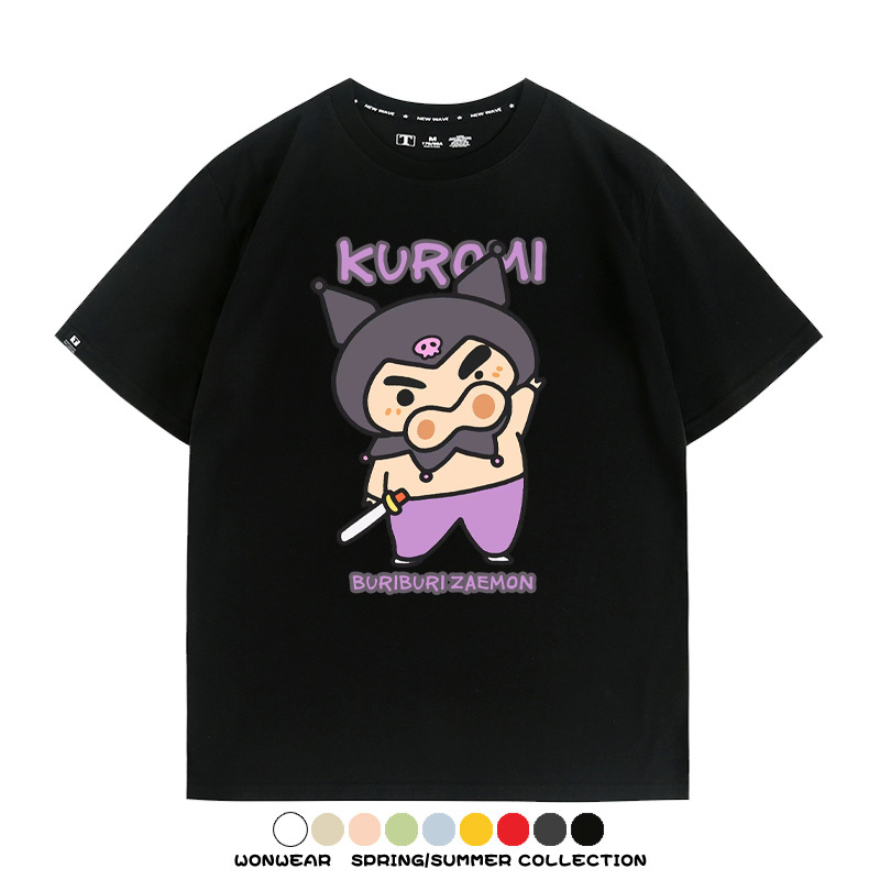 三麗鷗x蠟筆小新肥嘟嘟左衛門 親子情侶寬鬆短袖T