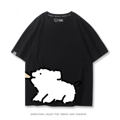 線條小狗 2024親子情侶男女同款 T恤