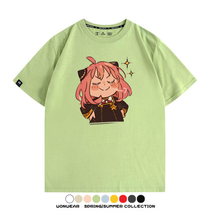 間諜家家酒動漫阿尼亞卡通可愛周邊情侶T恤衫夏季純棉短袖上衣潮