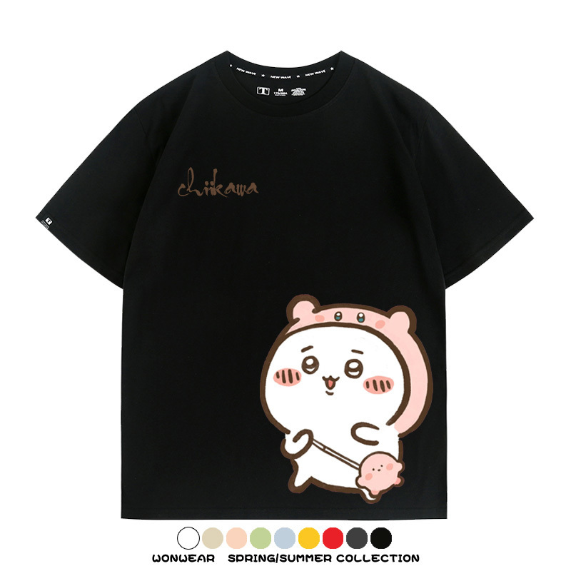 Chiikawa吉伊卡哇卡通烏薩奇COS星之卡比聯動短袖純棉T恤夏季寬鬆