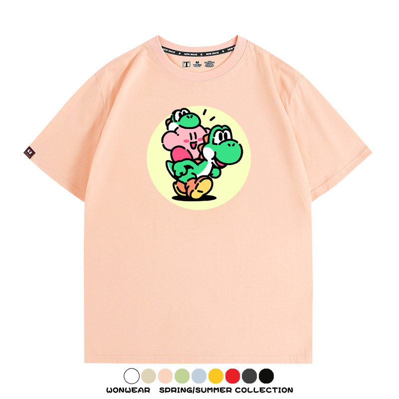 星之卡比遊戲 親子情侶裝寬鬆短袖T