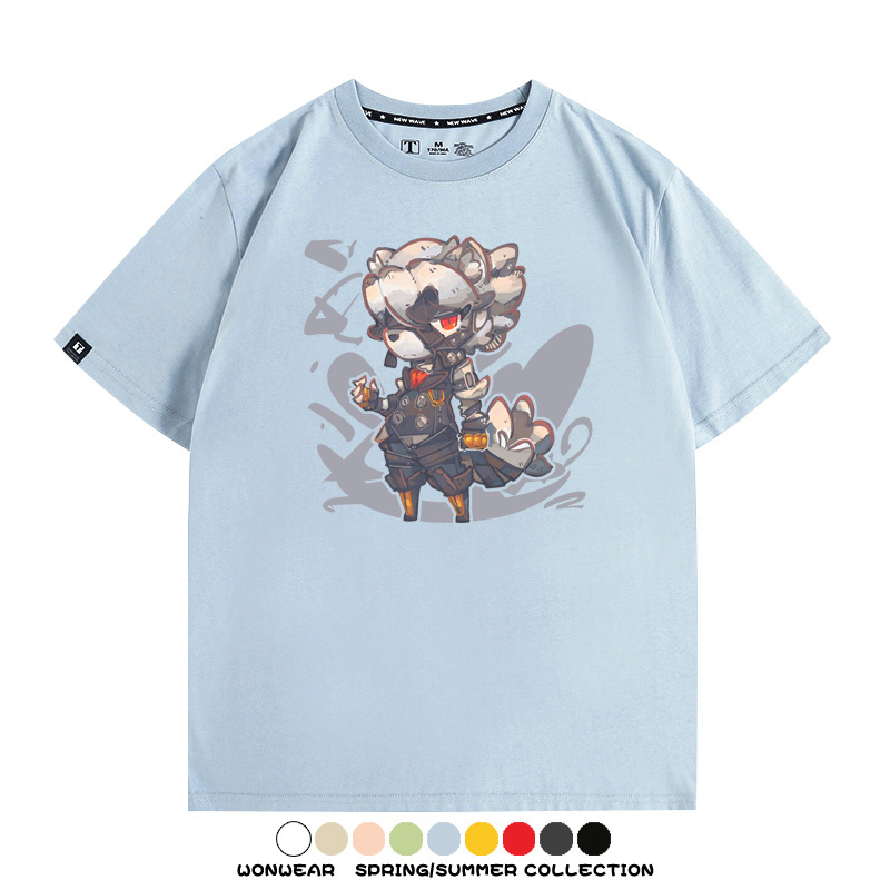 絕區零遊戲安比妮可可琳卡通Q版同款短袖夏季純棉T恤衫二次元COS