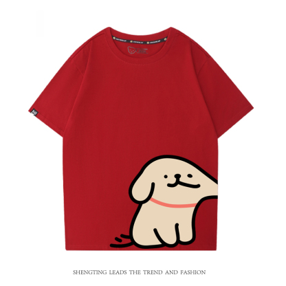 線條小狗 2024親子情侶男女同款 T恤