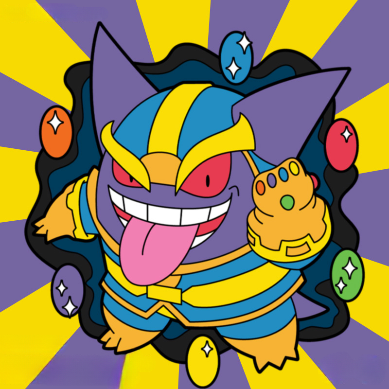 耿鬼斯寶可夢滅霸聯名 親子情侶裝寬鬆短袖T