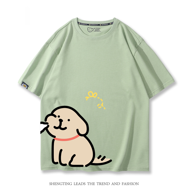 線條小狗 2024親子情侶男女同款 T恤