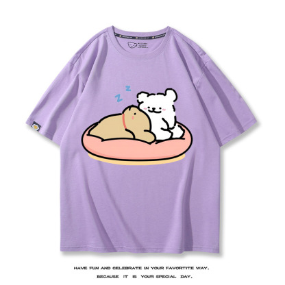 線條小狗 2024親子情侶男女同款 T恤