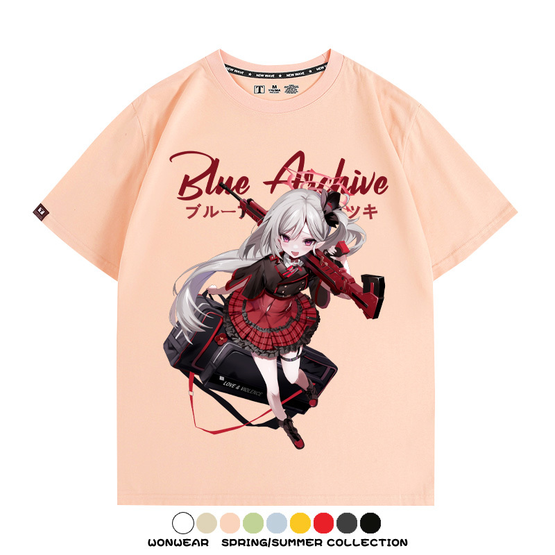 蔚藍檔案淺黃睦月同款 親子情侶裝寬鬆短袖T