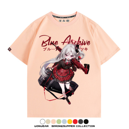 蔚藍檔案淺黃睦月同款 親子情侶裝寬鬆短袖T