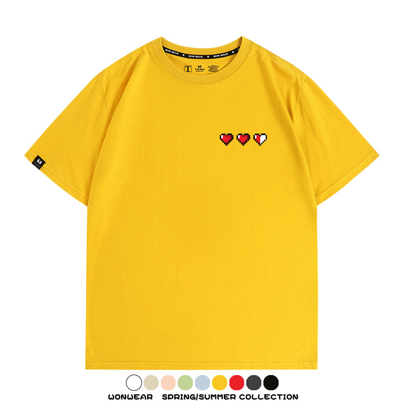 薩爾達傳說王國之淚經典紅心像素任天堂周邊短袖夏季男士純棉T恤