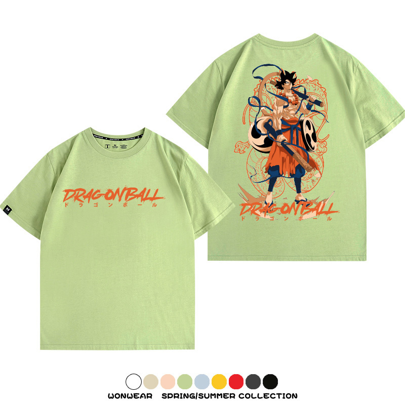 七龍珠日系動漫聯動機車鈴木悟空潮牌周邊短袖純棉寬鬆夏季男T恤