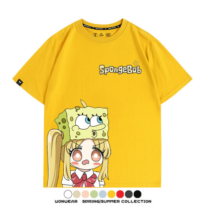 海綿寶寶x孤獨搖滾聯名 親子情侶寬鬆短袖T
