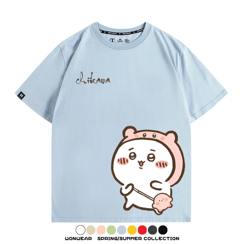 Chiikawa吉伊卡哇卡通烏薩奇COS星之卡比聯動短袖純棉T恤夏季寬鬆