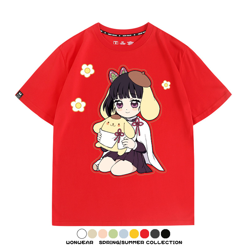 鬼滅之刃聯名三麗鷗 親子情侶裝寬鬆短袖T