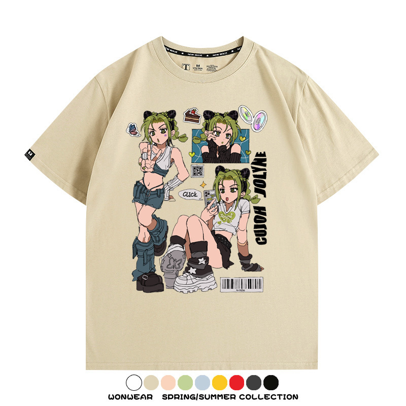 JOJO的奇妙冒險石之海動漫空條徐倫卡通周邊聯名短袖夏男純棉T恤
