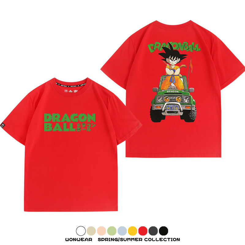 七龍珠日系動漫聯動機車鈴木悟空潮牌周邊短袖純棉寬鬆夏季男T恤