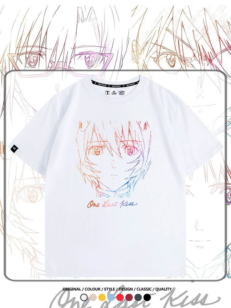 EVA新世紀福音戰士One Last Kiss專輯周邊短袖夏季純棉短袖T-shirt