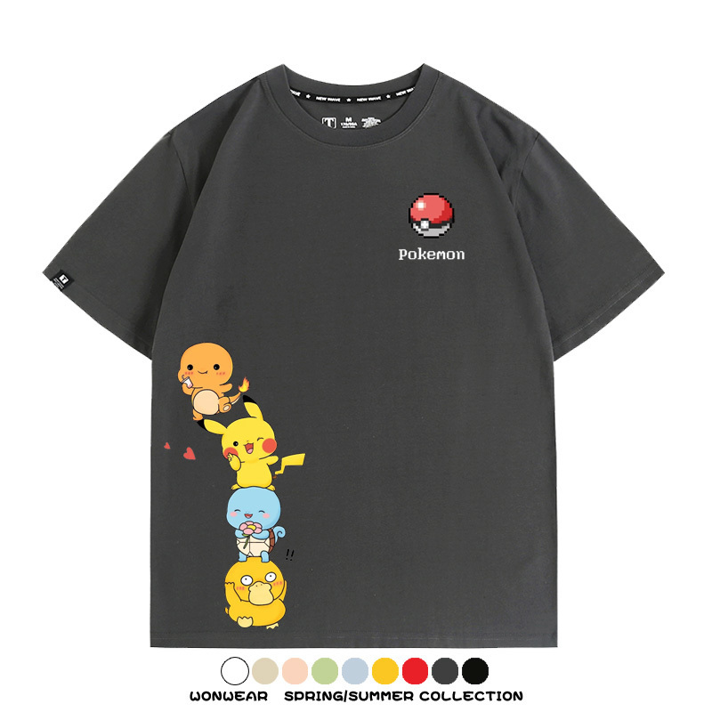 精靈寶可夢像素可愛 親子情侶裝寬鬆短袖T