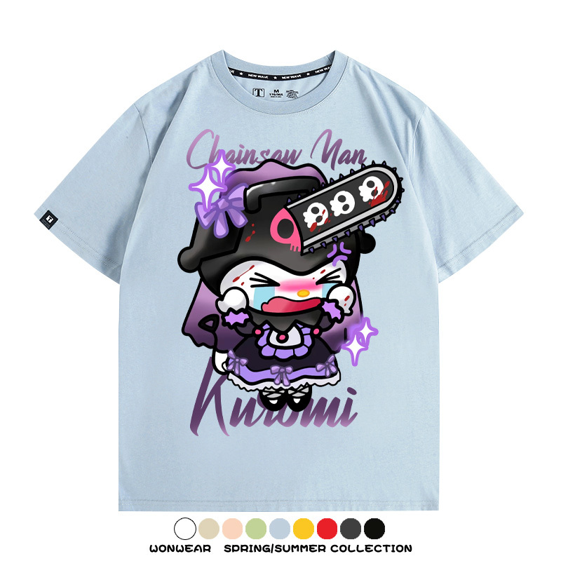 三麗鷗庫洛米聯名鏈鋸人周邊短袖T恤