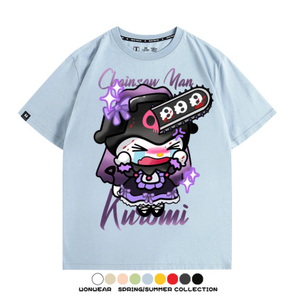 三麗鷗庫洛米聯名鏈鋸人周邊短袖T恤