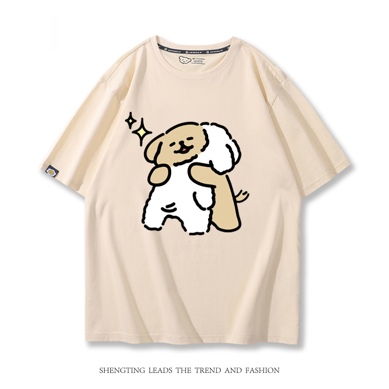 線條小狗 2024親子情侶男女同款 T恤