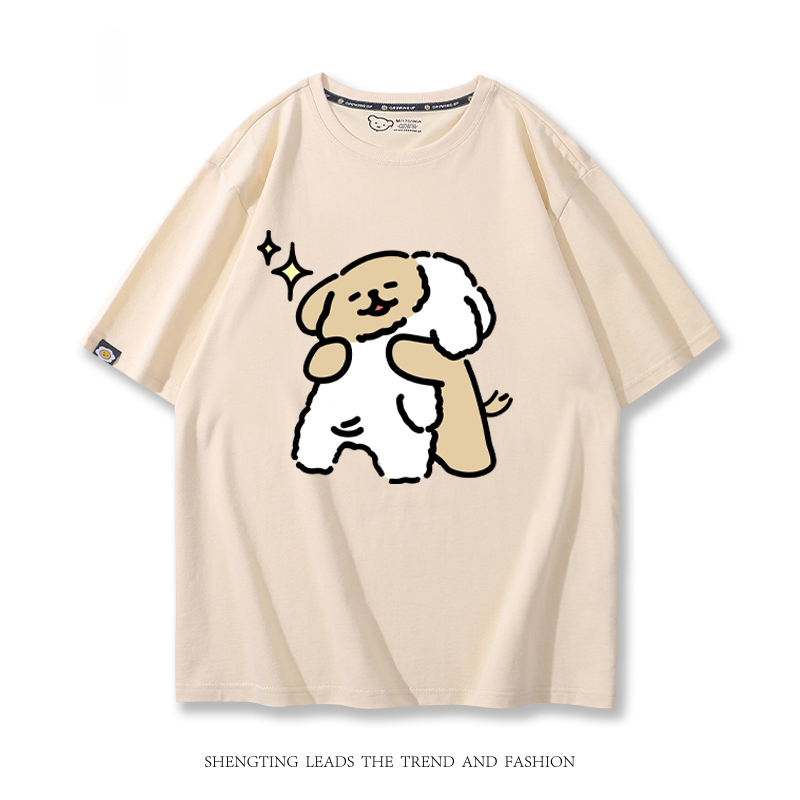 線條小狗 2024親子情侶男女同款 T恤