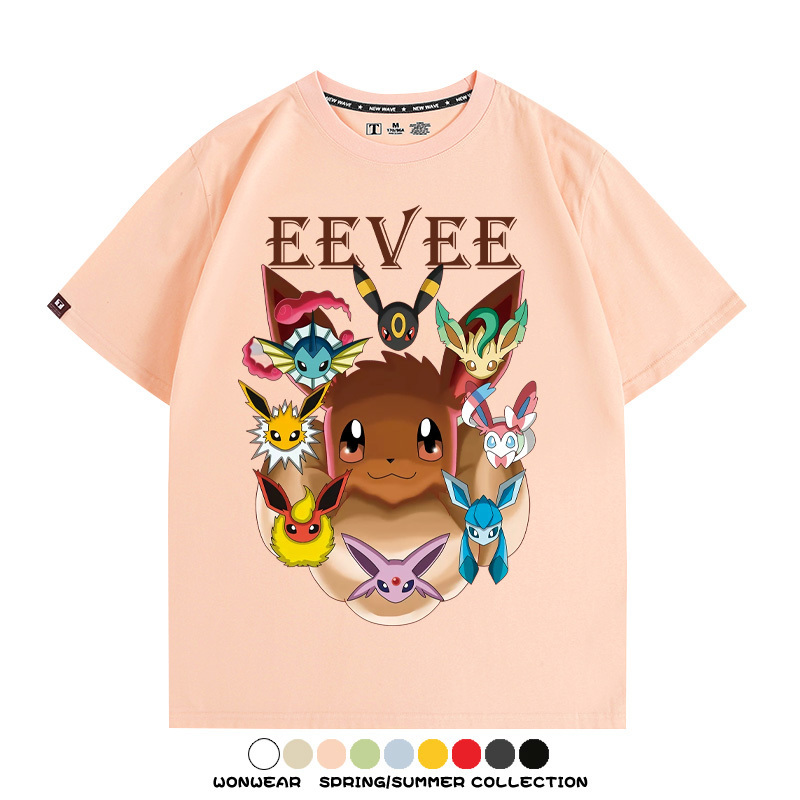 精靈寶可夢伊布動漫周邊短袖T恤