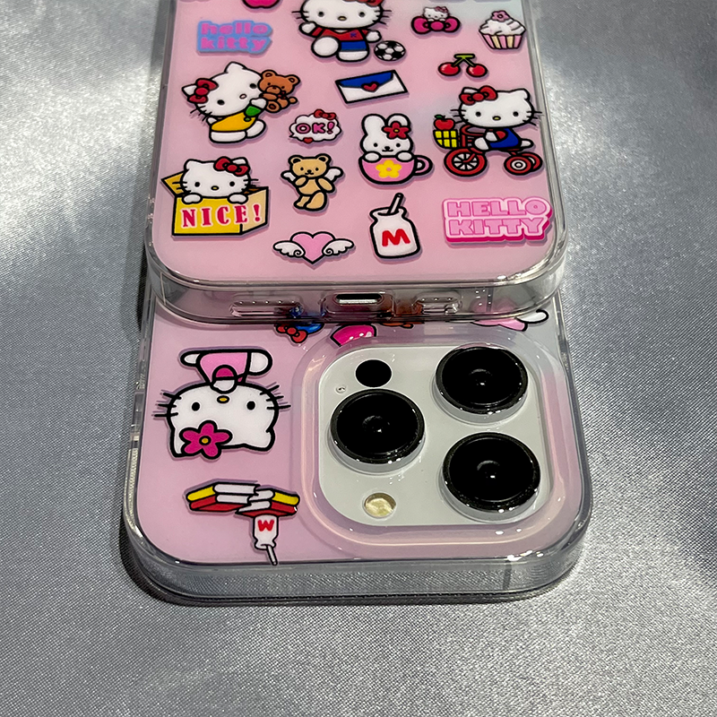 蘋果 系列凱蒂貓雙層全包防摔軟殼