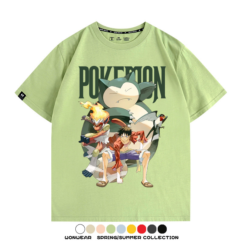 航海王精靈寶可夢 親子情侶裝寬鬆短袖T
