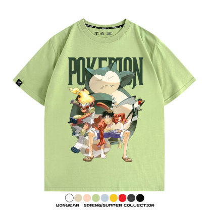 航海王精靈寶可夢 親子情侶裝寬鬆短袖T