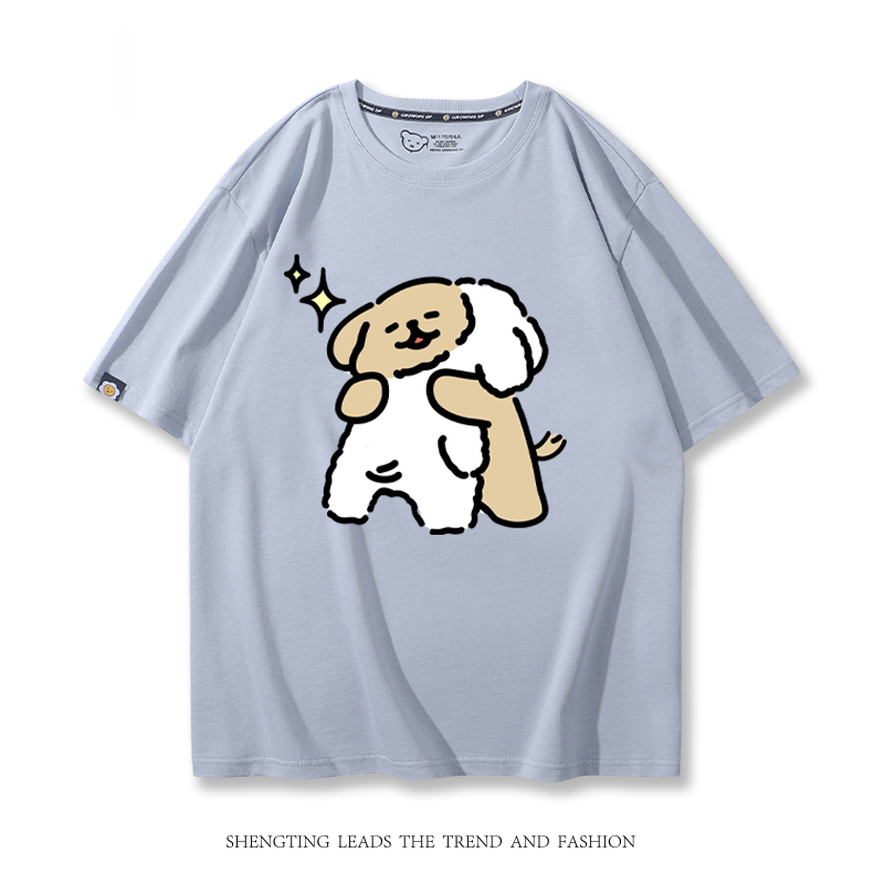 線條小狗 2024親子情侶男女同款 T恤