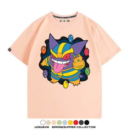 耿鬼斯寶可夢滅霸聯名 親子情侶裝寬鬆短袖T
