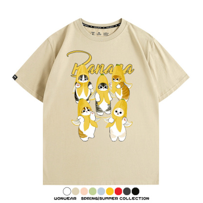 香蕉貓貓banana 親子情侶寬鬆短袖T