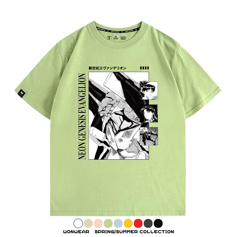 新世紀福音戰士EVA動漫初號機機甲使徒潮流短袖夏季男士純棉T恤衫