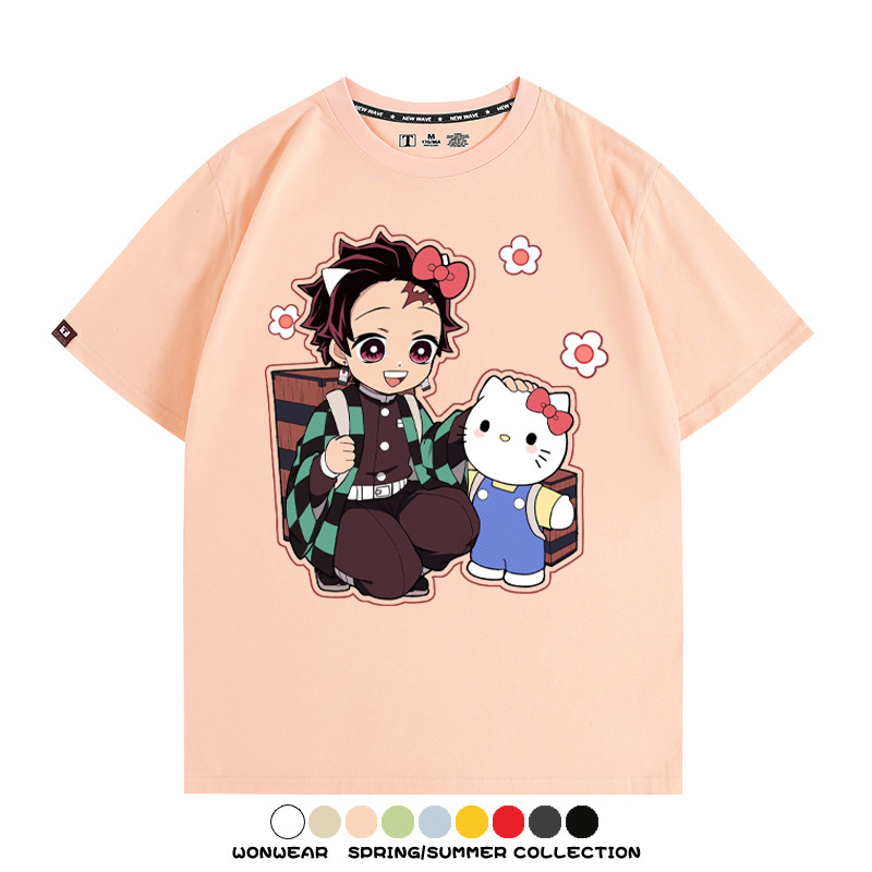 鬼滅之刃聯名三麗鷗 親子情侶裝寬鬆短袖T